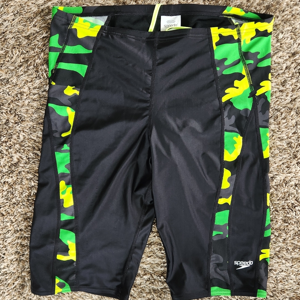 Speedo Black and Green Swim Jammers